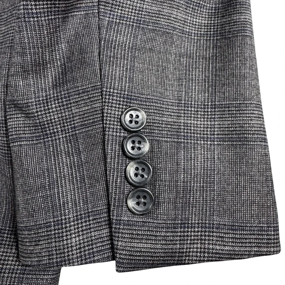 Jos. A. Bank Sport Coat Mens 44R Grey Excellent Wool Glen Plaid Blazer